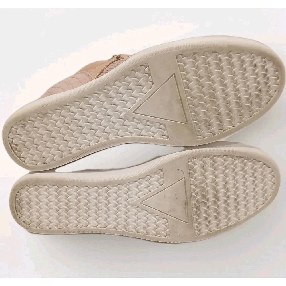 JustFab Hidden‎ Wedge Sneaker Booties Blush Pink Snake Print Side Zip Size 9
